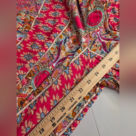 Rusttydustty 1X Deep Rose Printed Jumpsuit Wide Leg Tied Bodice Ca-1888 - Picture 11 of 16